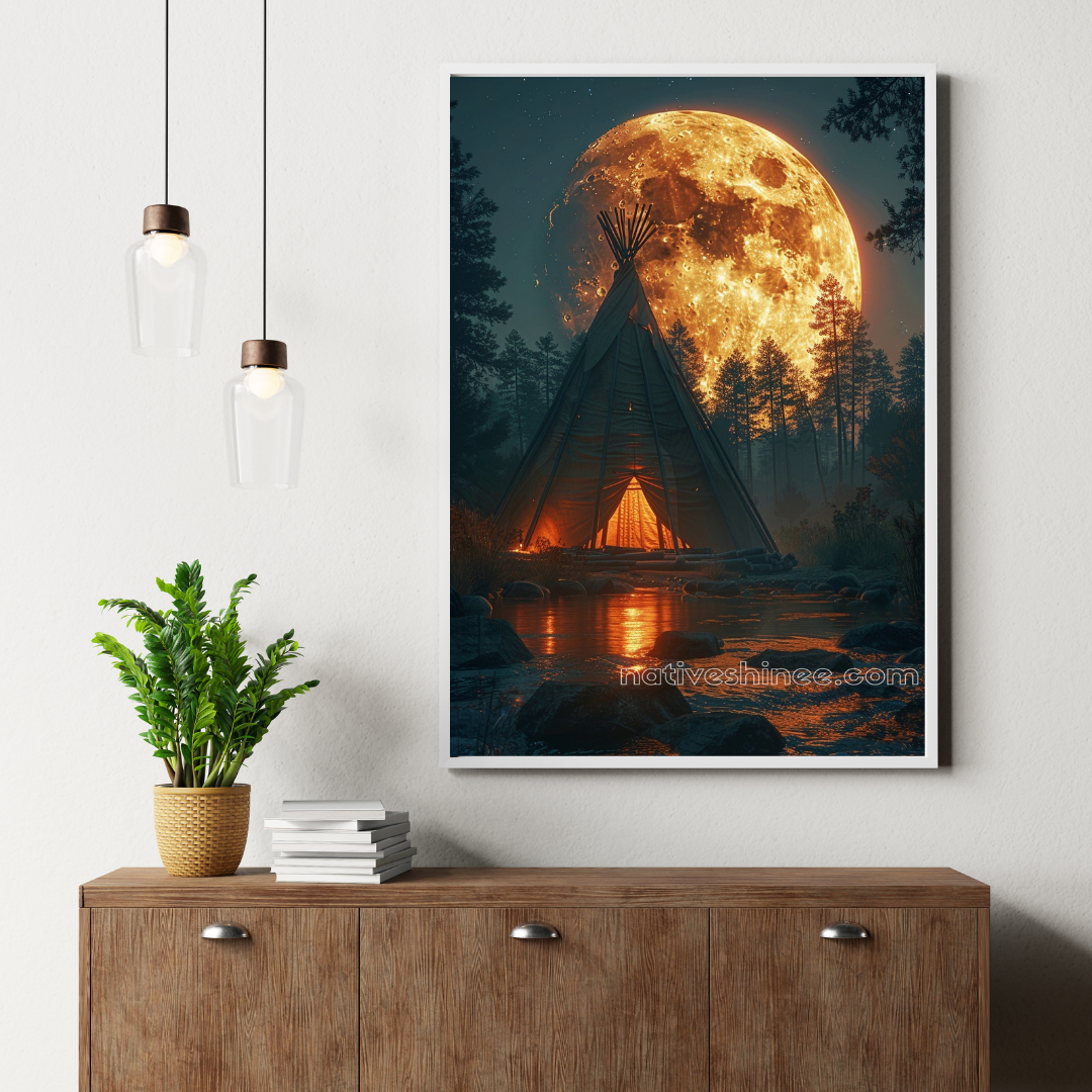 Moonlit Tribe: Native American Canvas