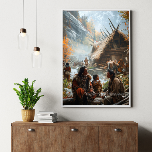 Whispers of the Land: A Family's Bond Native American Canvas