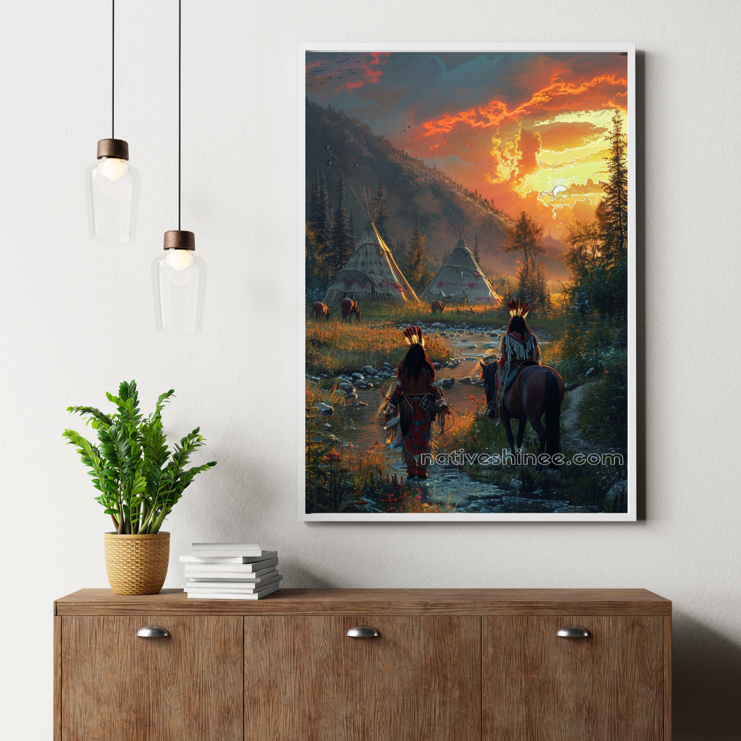Sunrise for All Native American Canvas