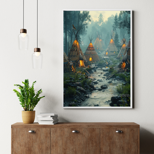 Our Village Native American Canvas