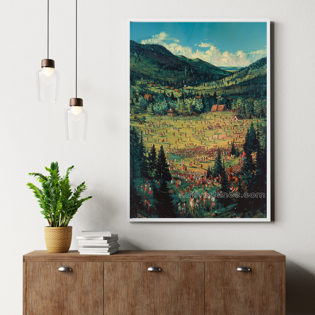 The Great Gathering Native American Canvas
