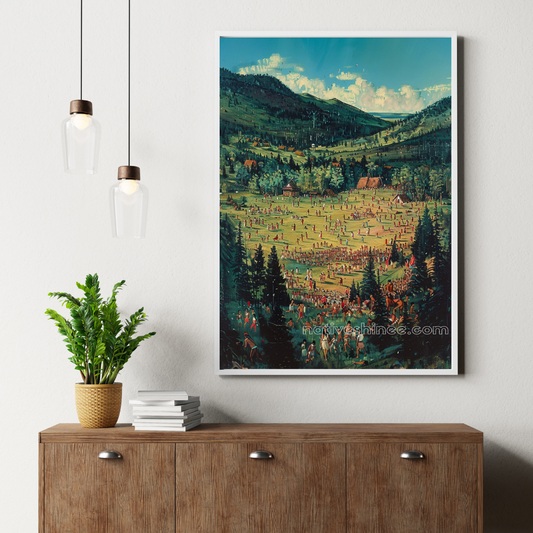 The Great Gathering Native American Canvas