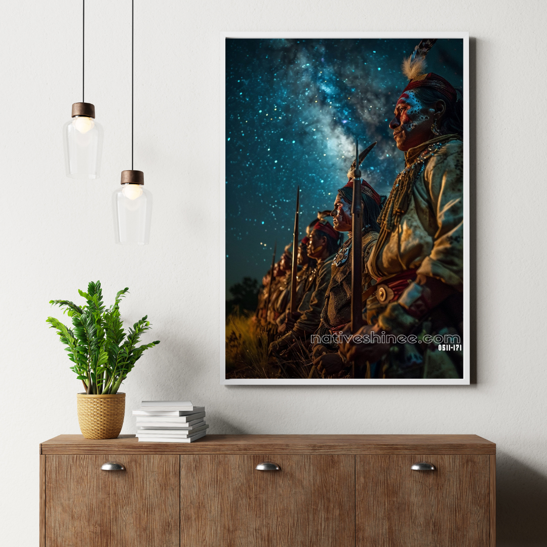 Night Sky Guardians Native American Canvas