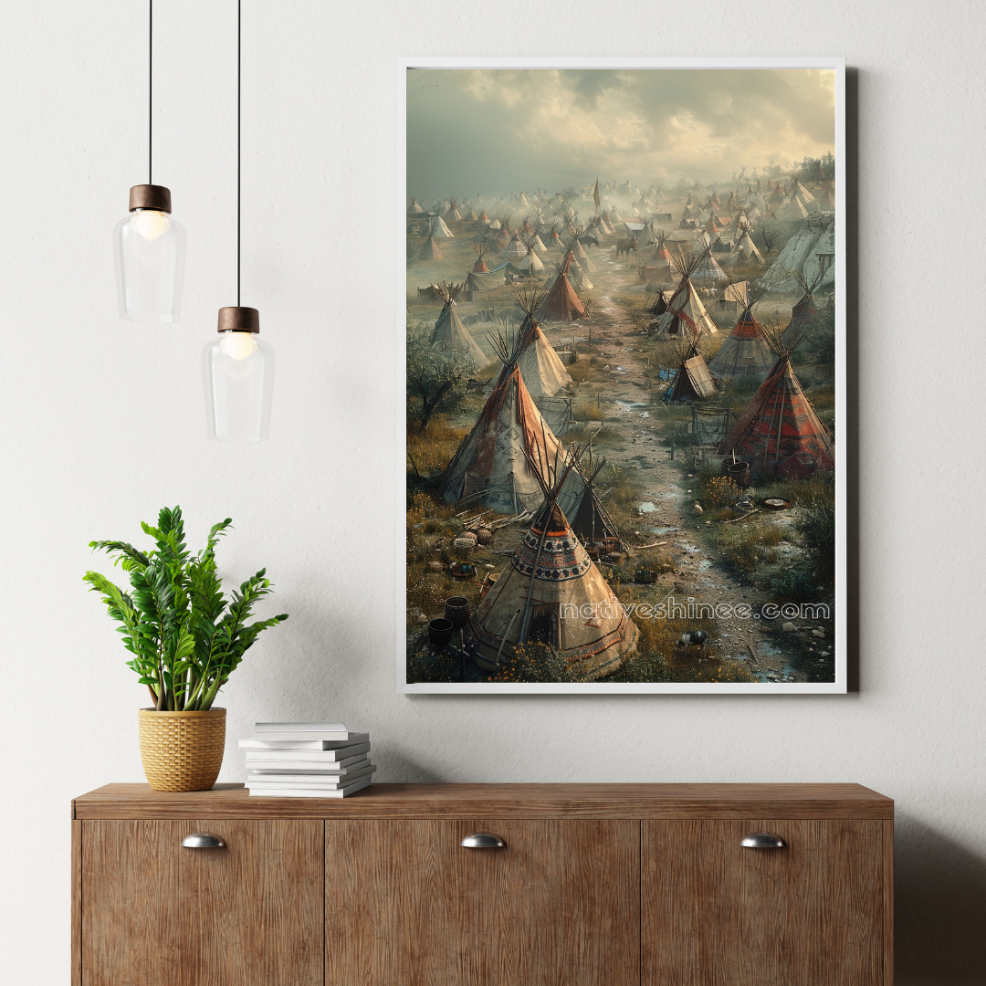 Heart of the Village Native American Canvas