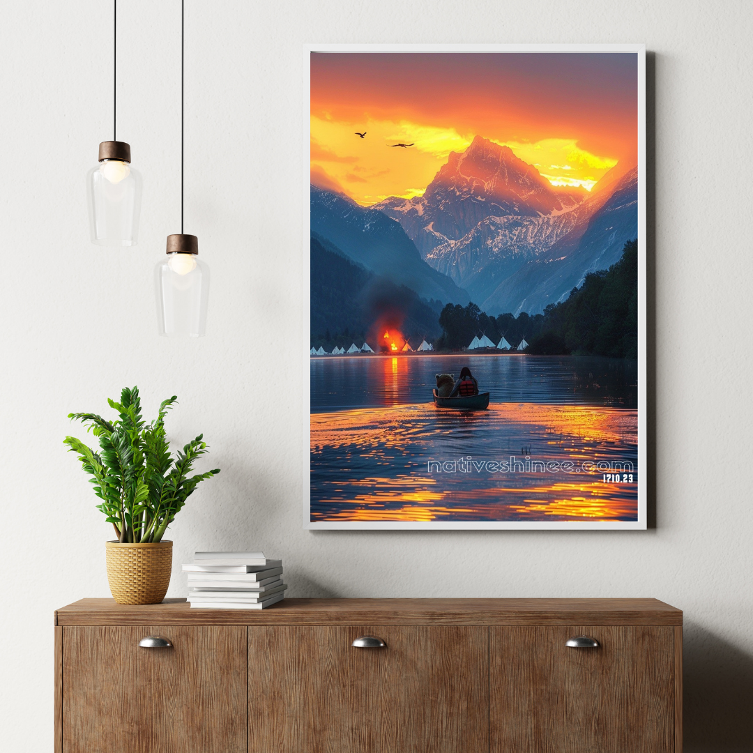 Fireside Reverie Native American Canvas