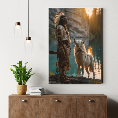 Wolf's Gaze Native American Canvas