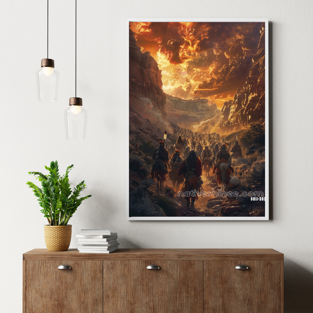 The Long Walk Native American Canvas