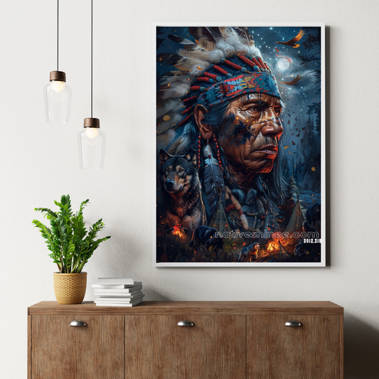Spirit of the Wolf Native American Canvas