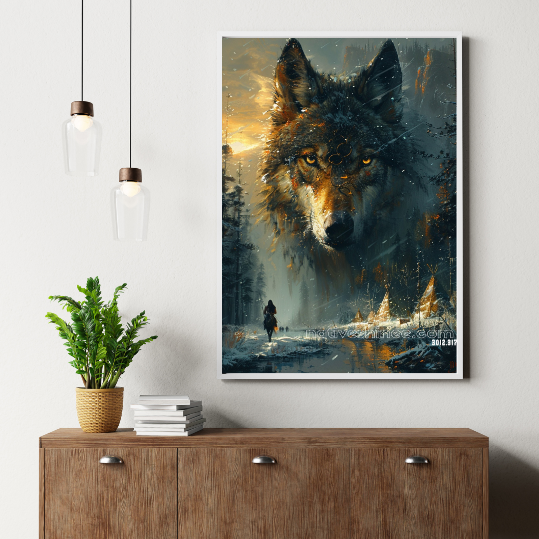 Spirit of the Wolf Native American Canvas