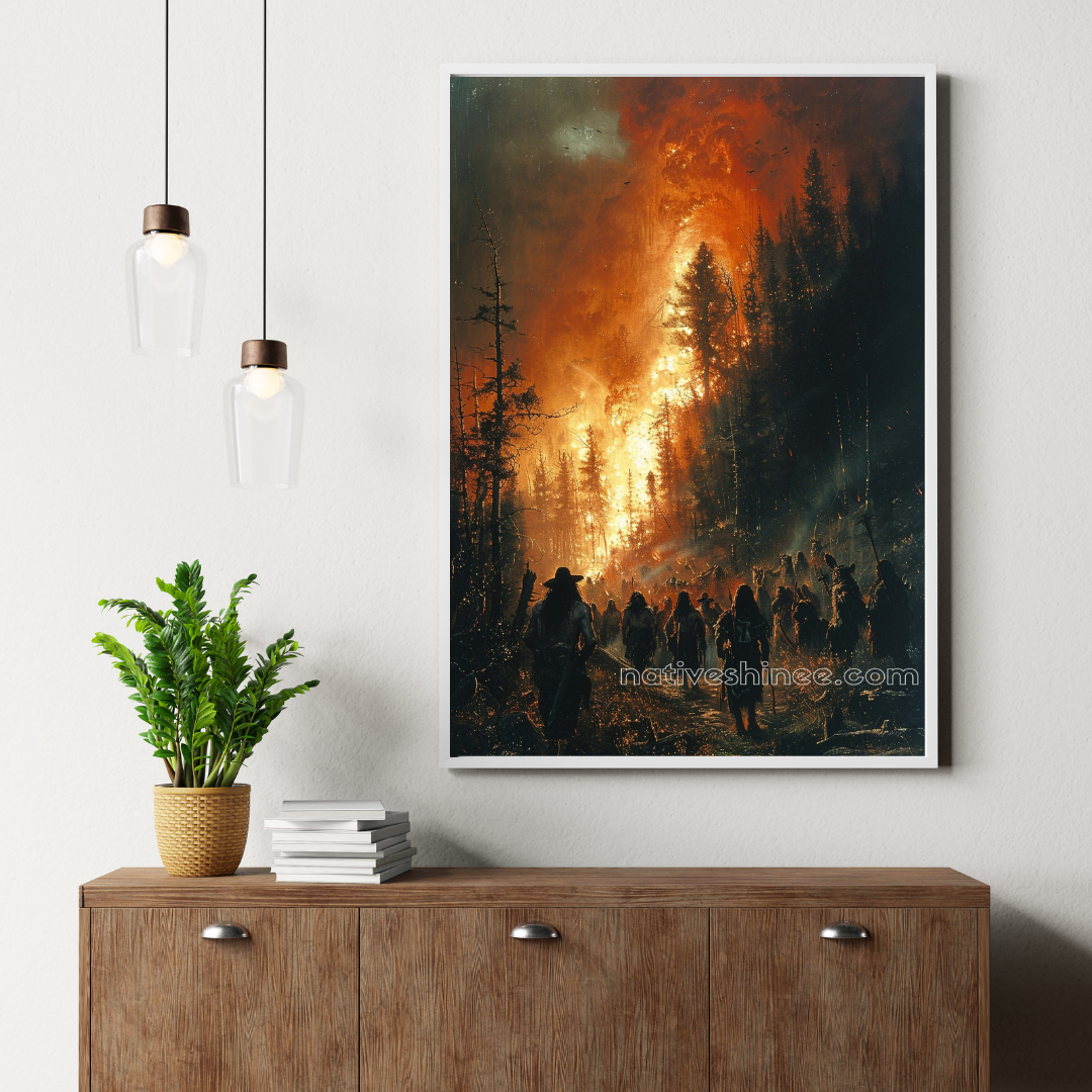 The Burning Land Native American Canvas