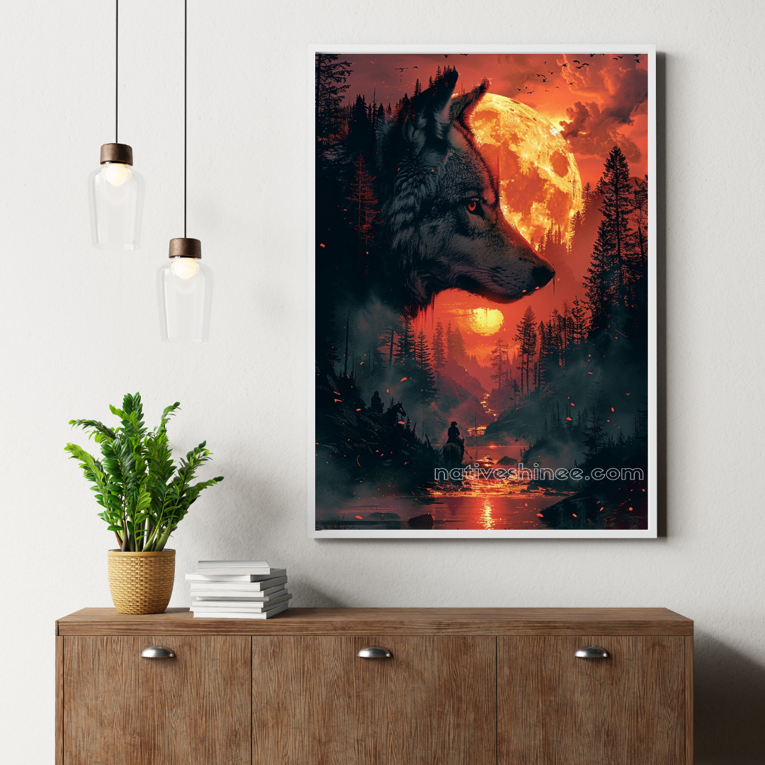 Spirit of the Wolf Native American Canvas