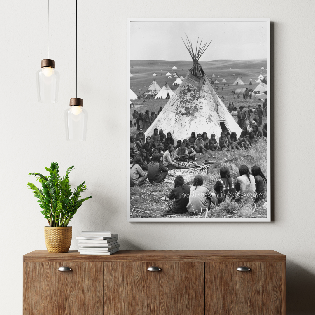 Cheyenne Council Gathering Native American Canvas