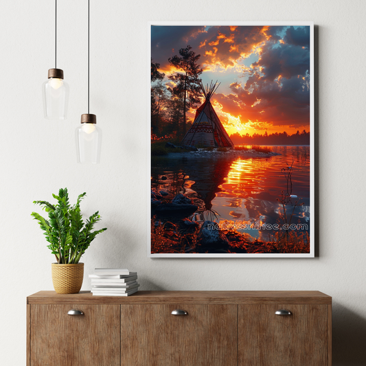 The Gathering Native American Canvas