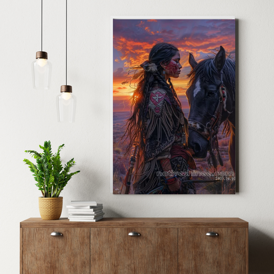 Shoot For The Moon Native American Canvas