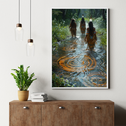 The Story In The Rain Native American Canvas