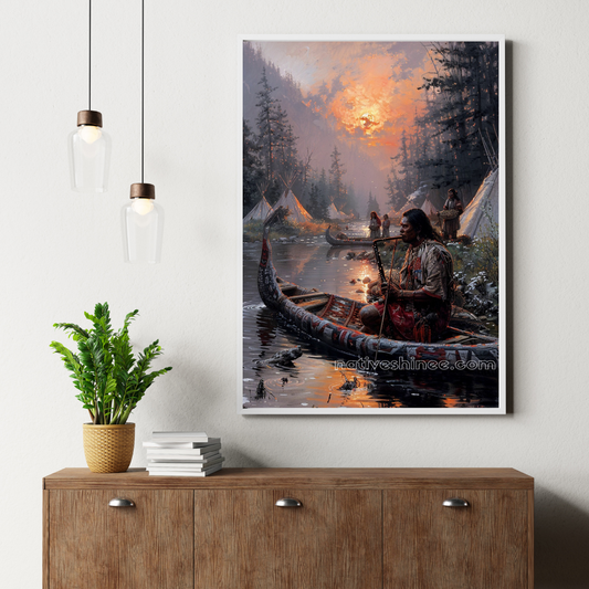 Sunset Song Native American Canvas