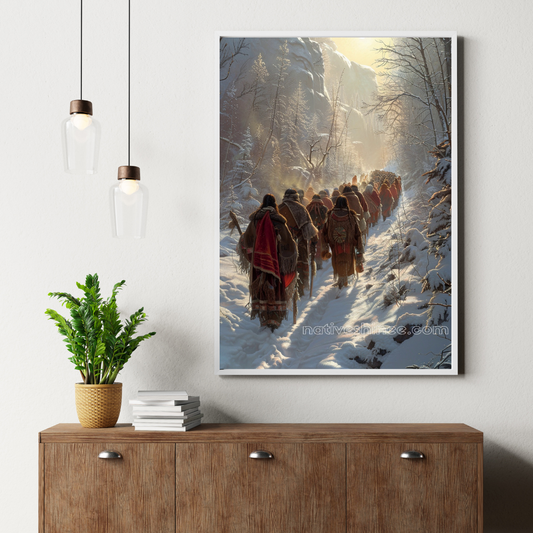 The Long Winter March Native American Canvas