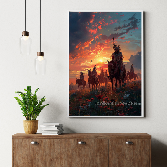 See The Sun Sets Native American Canvas