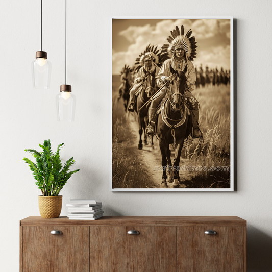 Leaders of the Land Native American Canvas