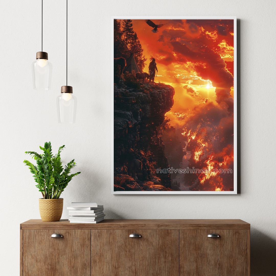 Sky Burns Native American Canvas
