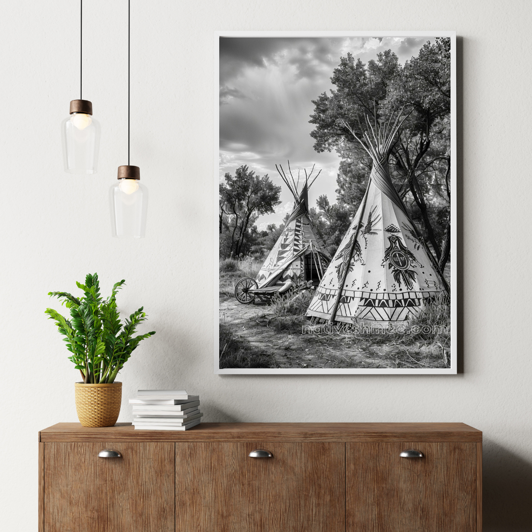 Whispers of the Past: A Sacred Dwelling Native American Canvas