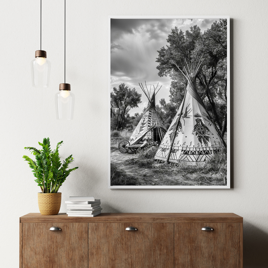 Whispers of the Past: A Sacred Dwelling Native American Canvas