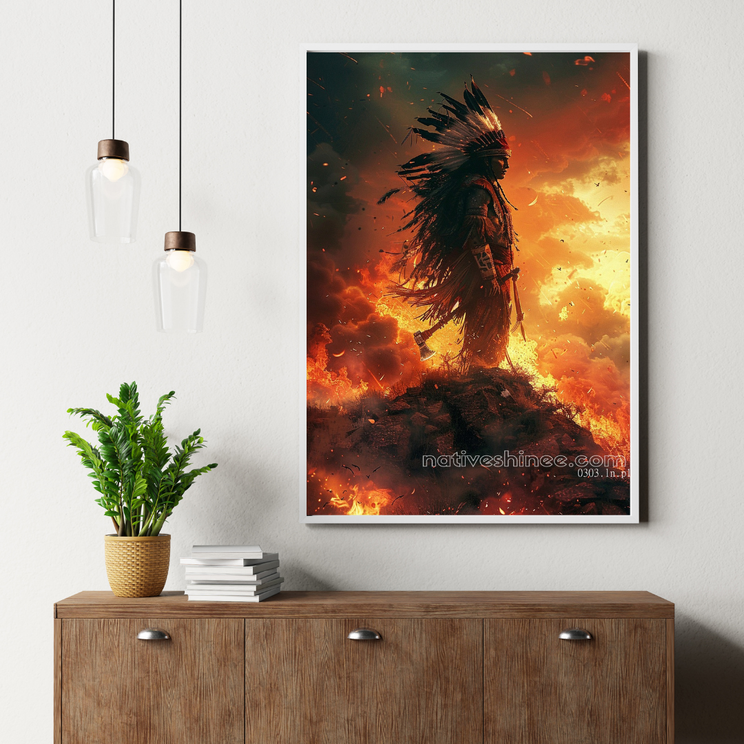 The Fire Native American Canvas