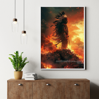 The Fire Native American Canvas