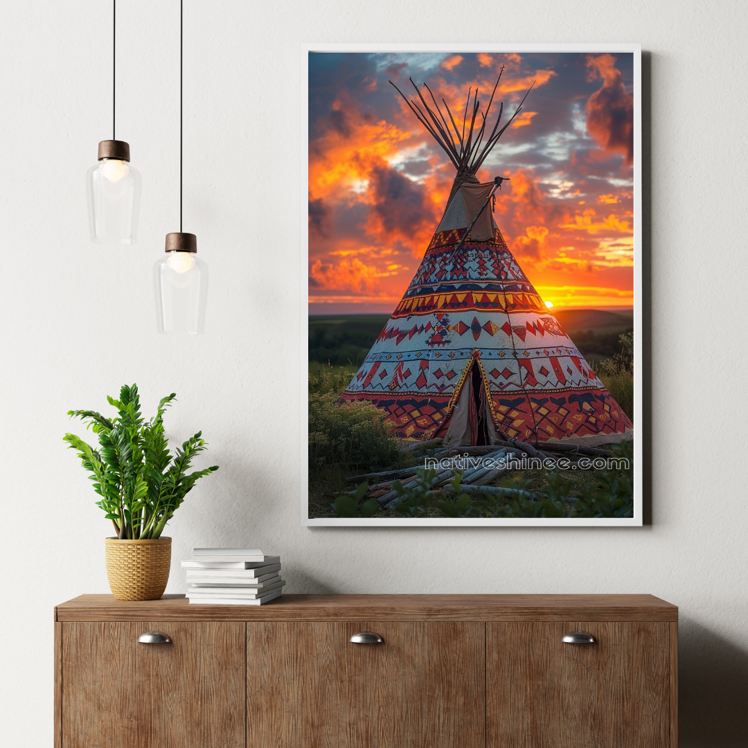 Sunset Over Sacred Grounds: A Tipi's Story Native American Canvas