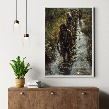 Walk of Resilience: A Journey Through Struggle Native American Canvas