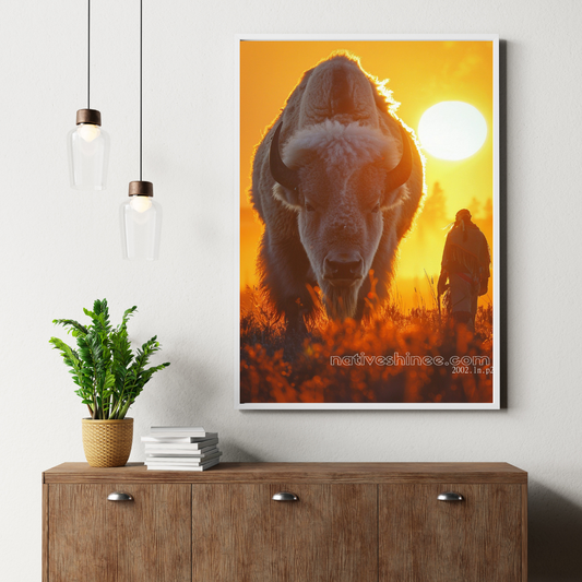 Sunset Connection: Native American Canvas