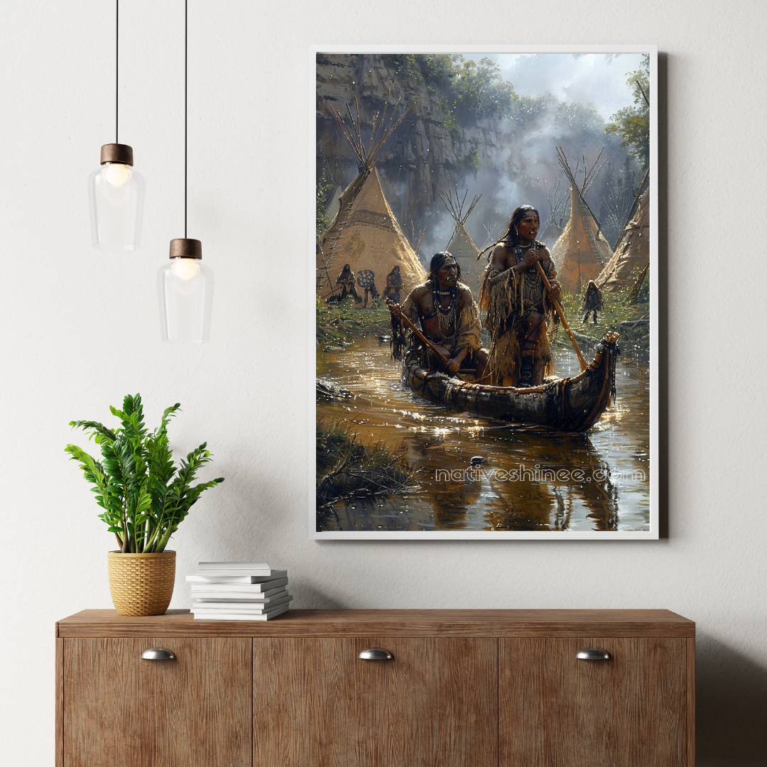 Life's Current Native American Canvas