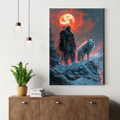 The Wolf Native American Canvas