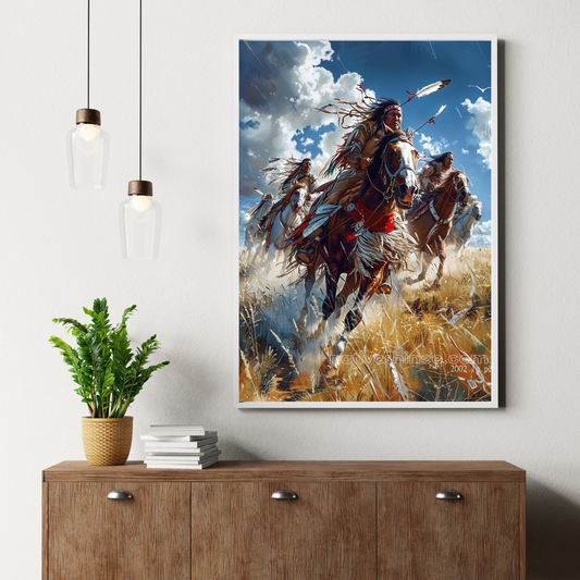 Race of the Brave Native American Canvas