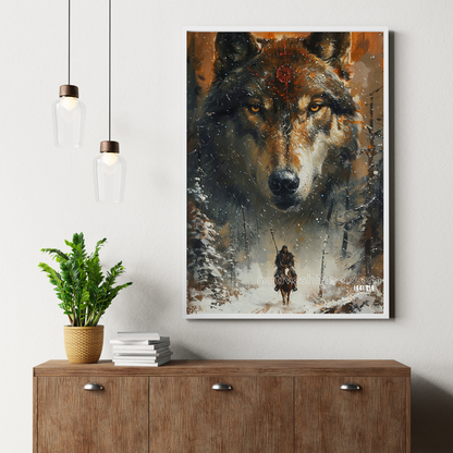 The Wolf’s Gaze Native American Canvas