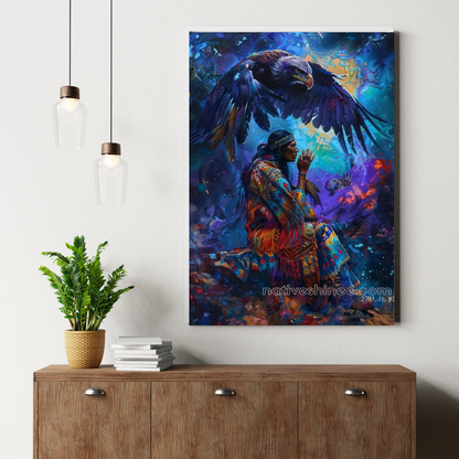 Skyward Eagle: Native American Canvas