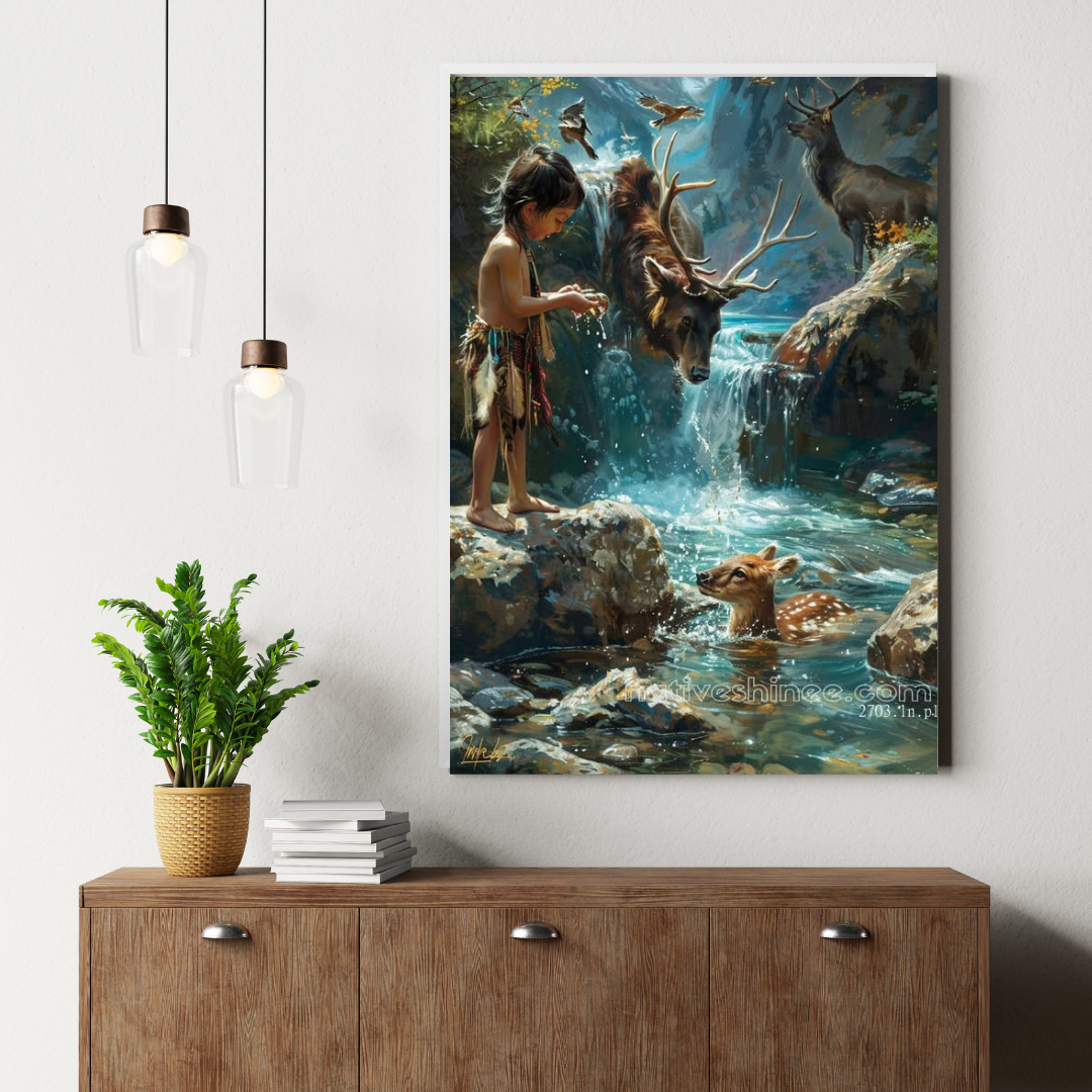 Earth's Embrace: Native American Canvas