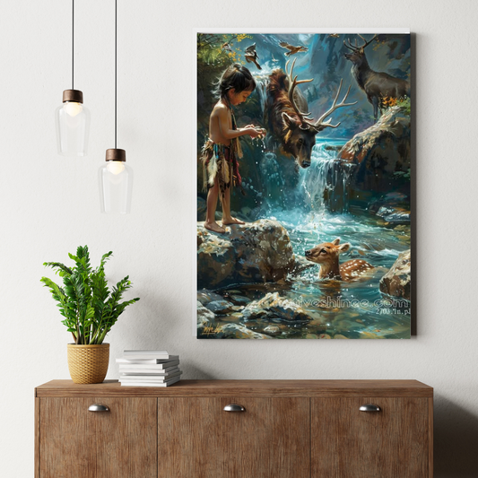 Earth's Embrace: Native American Canvas