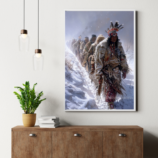 March of the Brave Native American Canvas