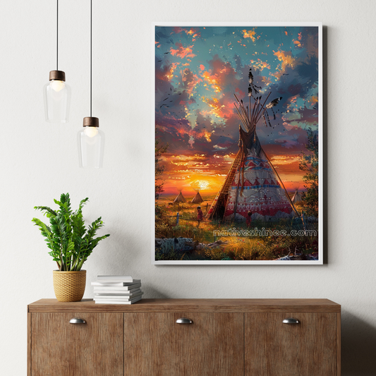 Harmony in the Horizon Native American Canvas