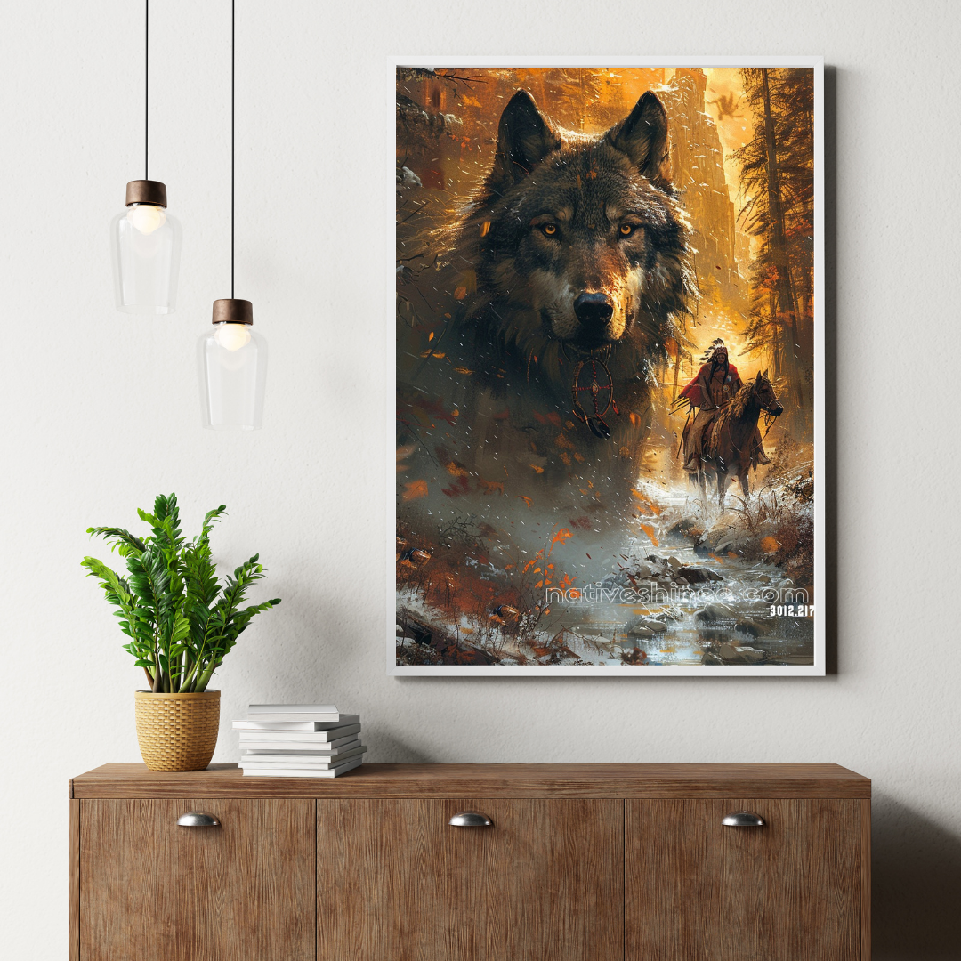 The Wolf Native American Canvas