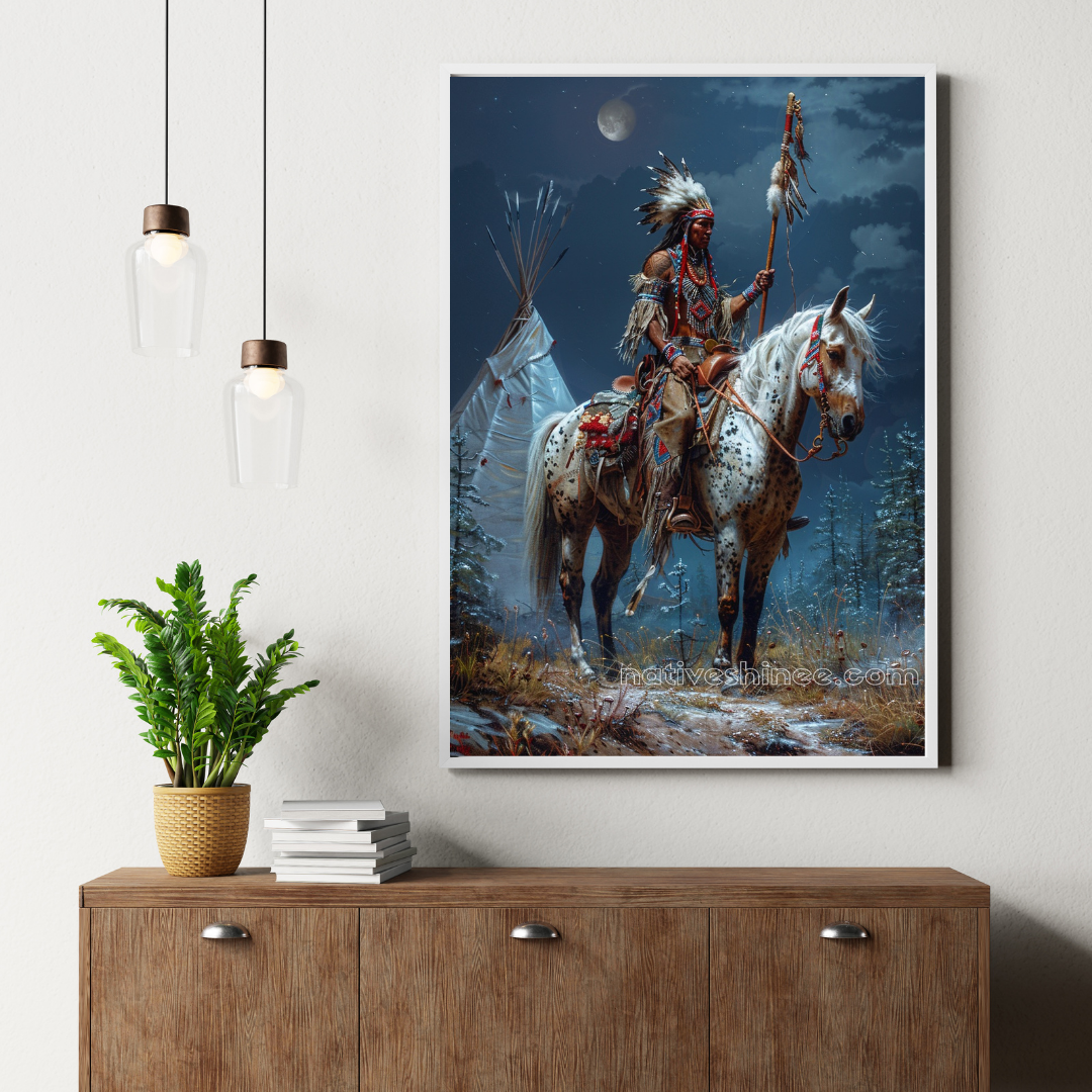 Under the Moon’s Protection Native American Canvas