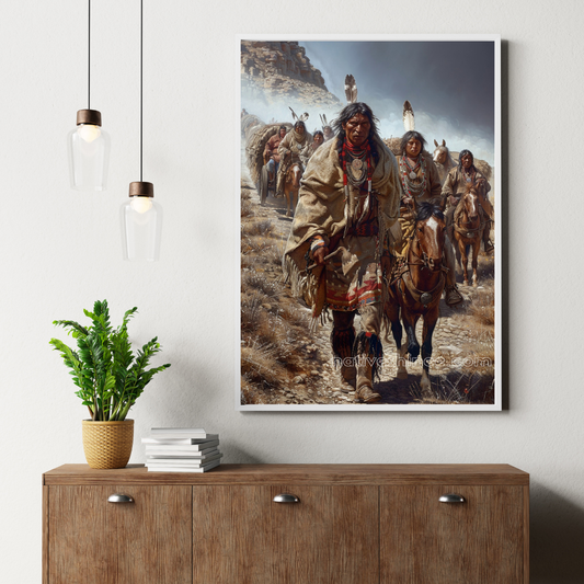 Through the Dust and Sun Native American Canvas