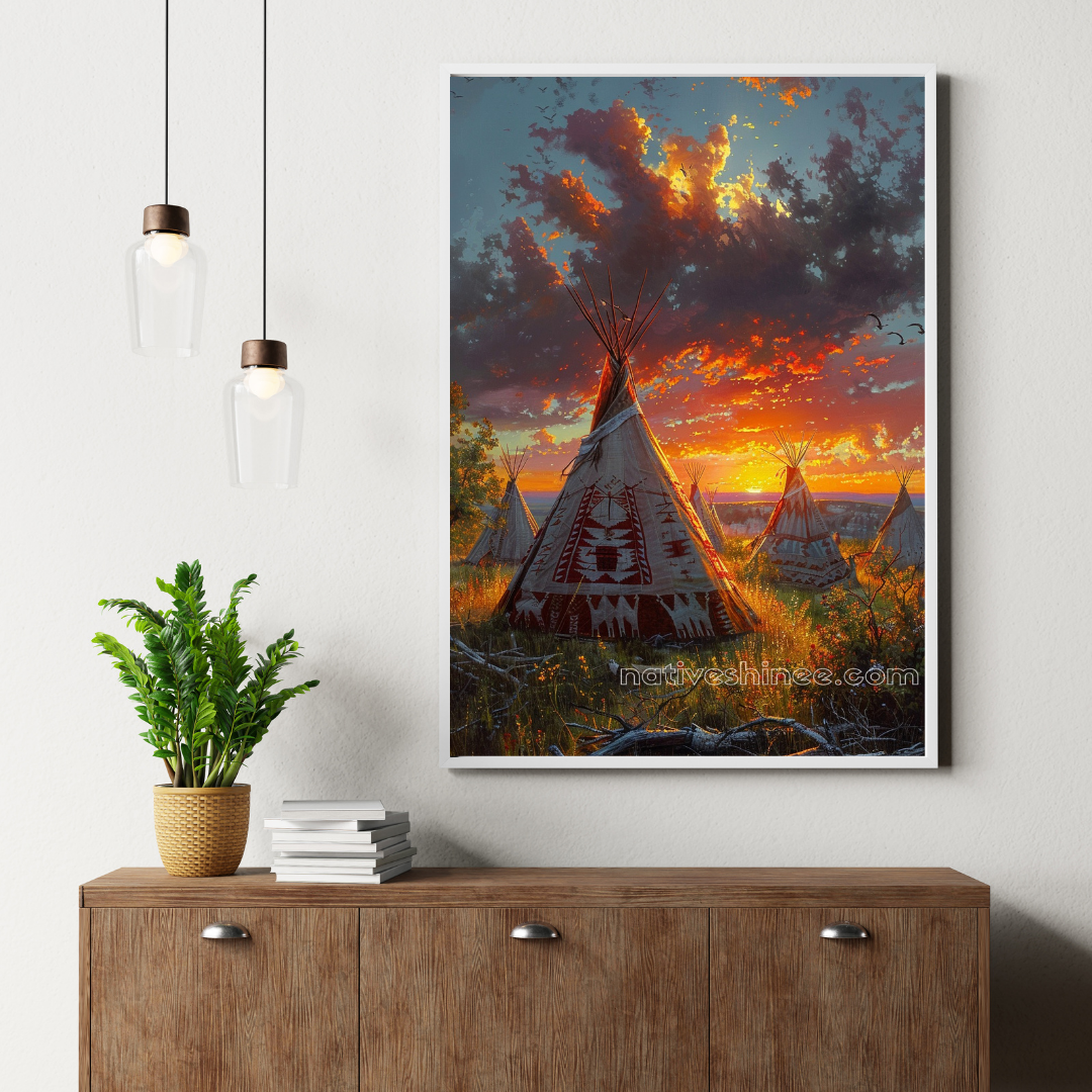 Where the Sun Meets the Earth Native American Canvas