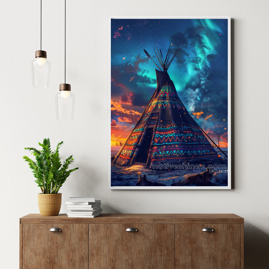 Night of the Wolves: Native American Canvas