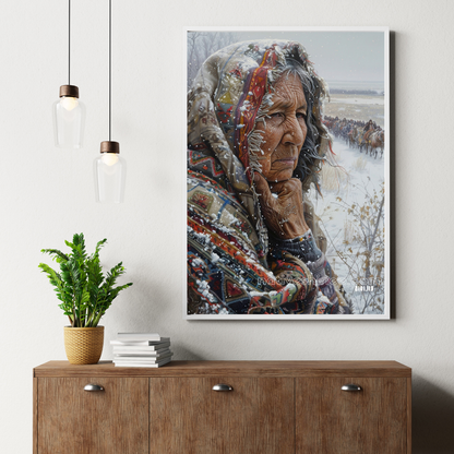 Echoes of the Past: A Survivor's Gaze Native American Canvas