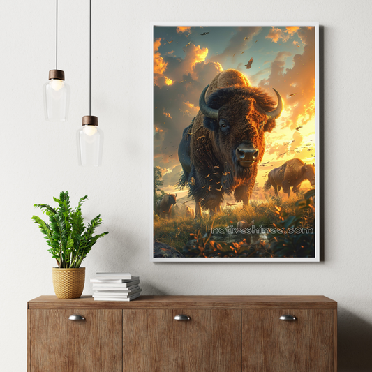 Roar of the Wild Native American Canvas