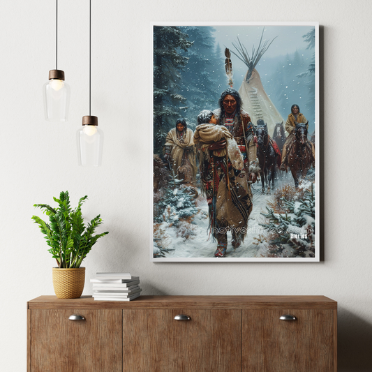 Walking Through the Storm Native American Canvas