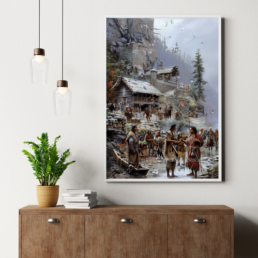 Echoes of the Meeting Native American Canvas