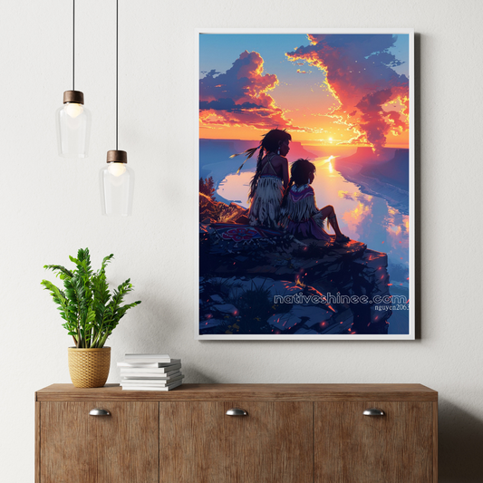 Sun and Love Native American Canvas